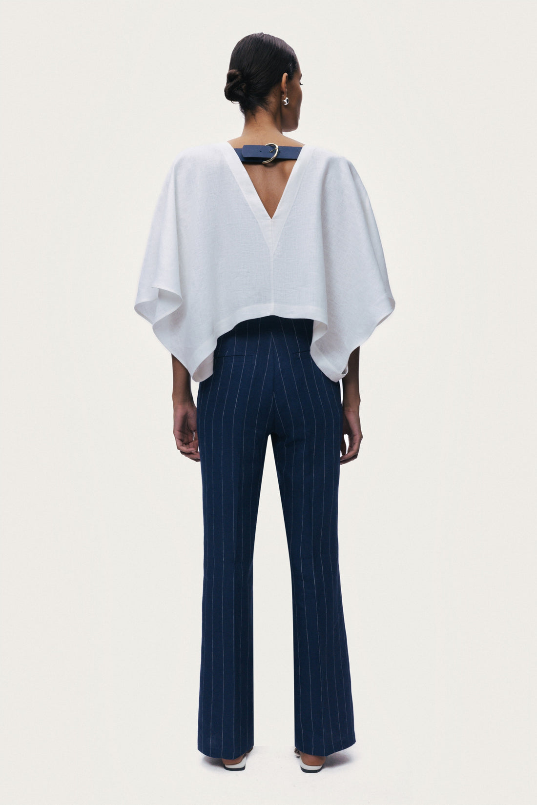 Belt Detail V-Neck Blouse