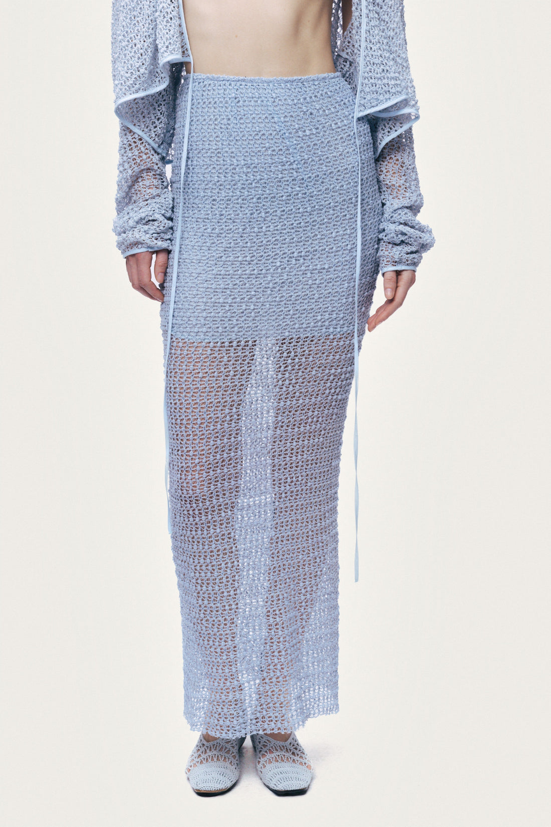 Mesh Detail Maxi Skirt