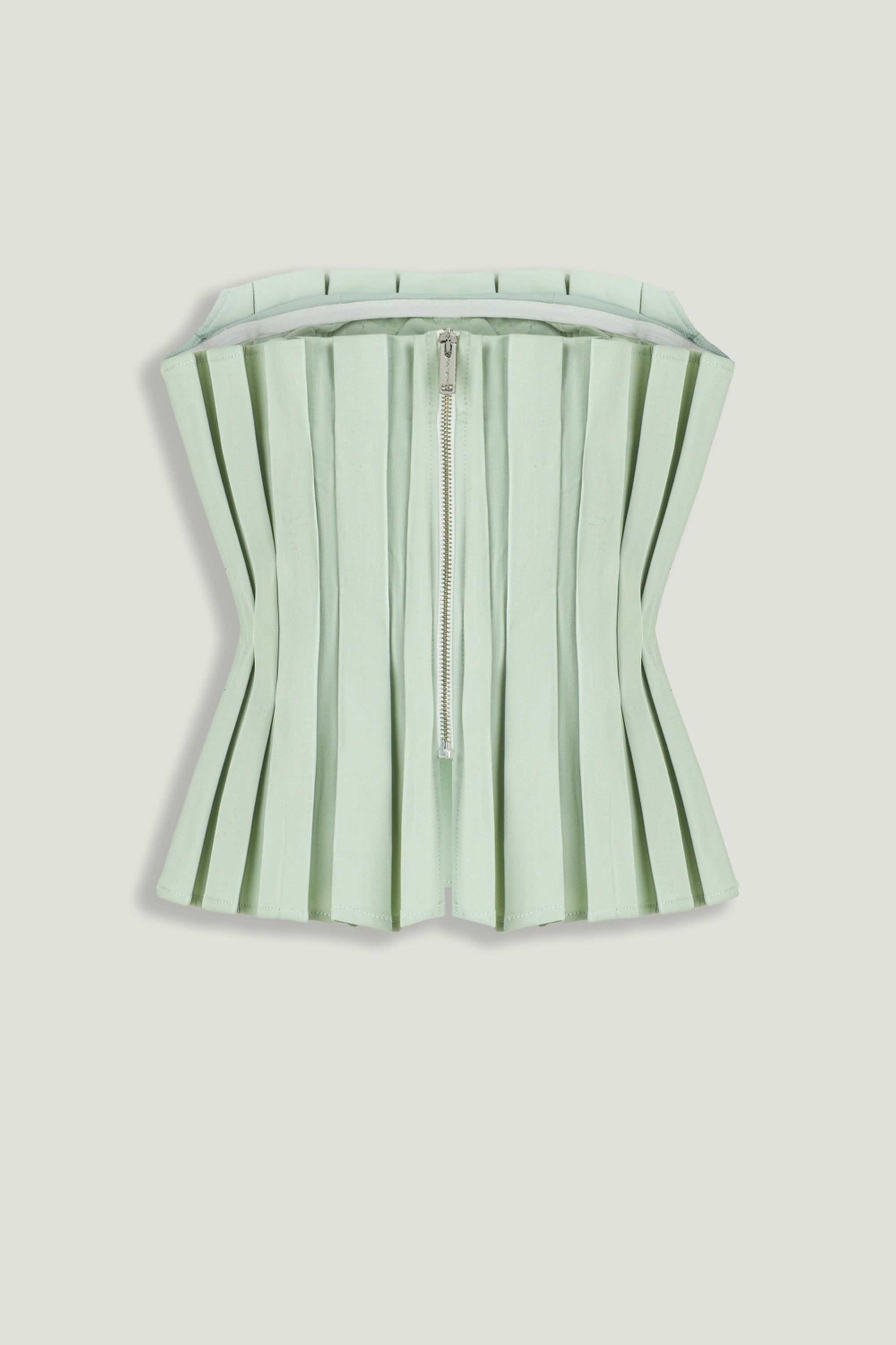 Pleated Strapless Bustier Top