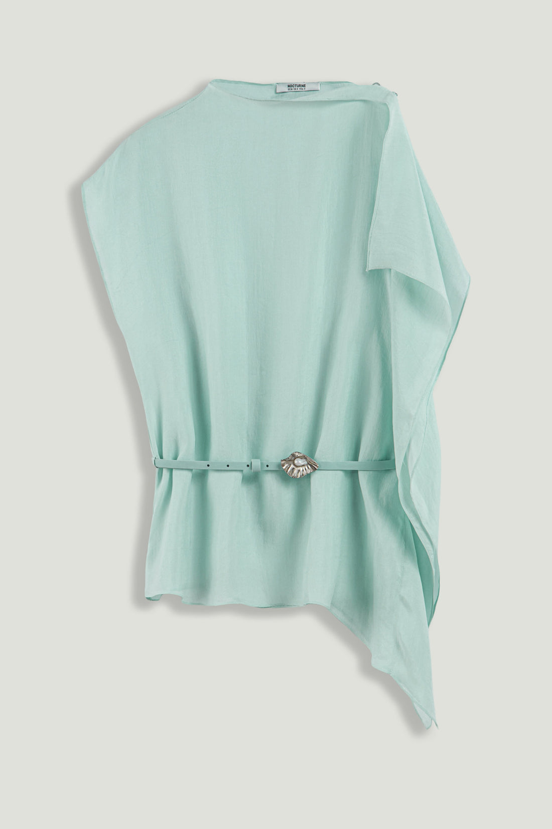 Belt Detail Asymmetric Blouse