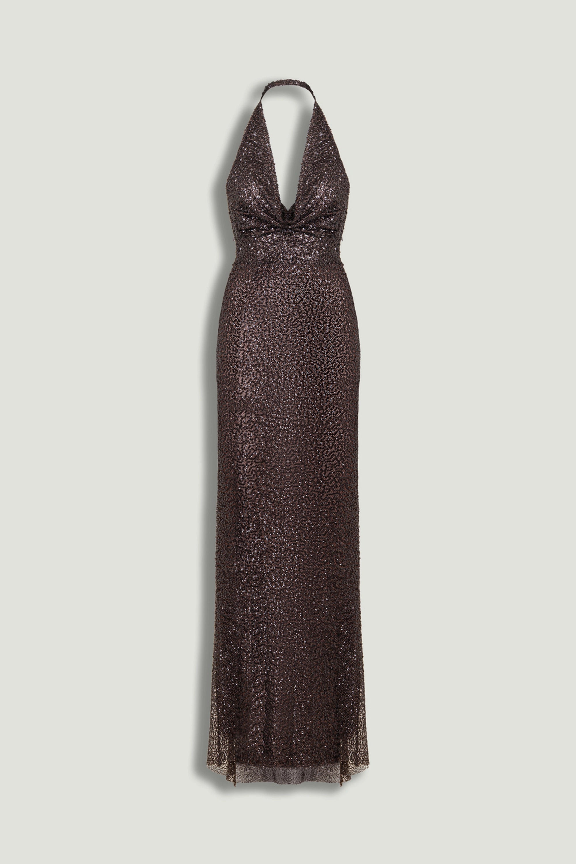 Off-Shoulder Sequin Embellished Maxi Dress