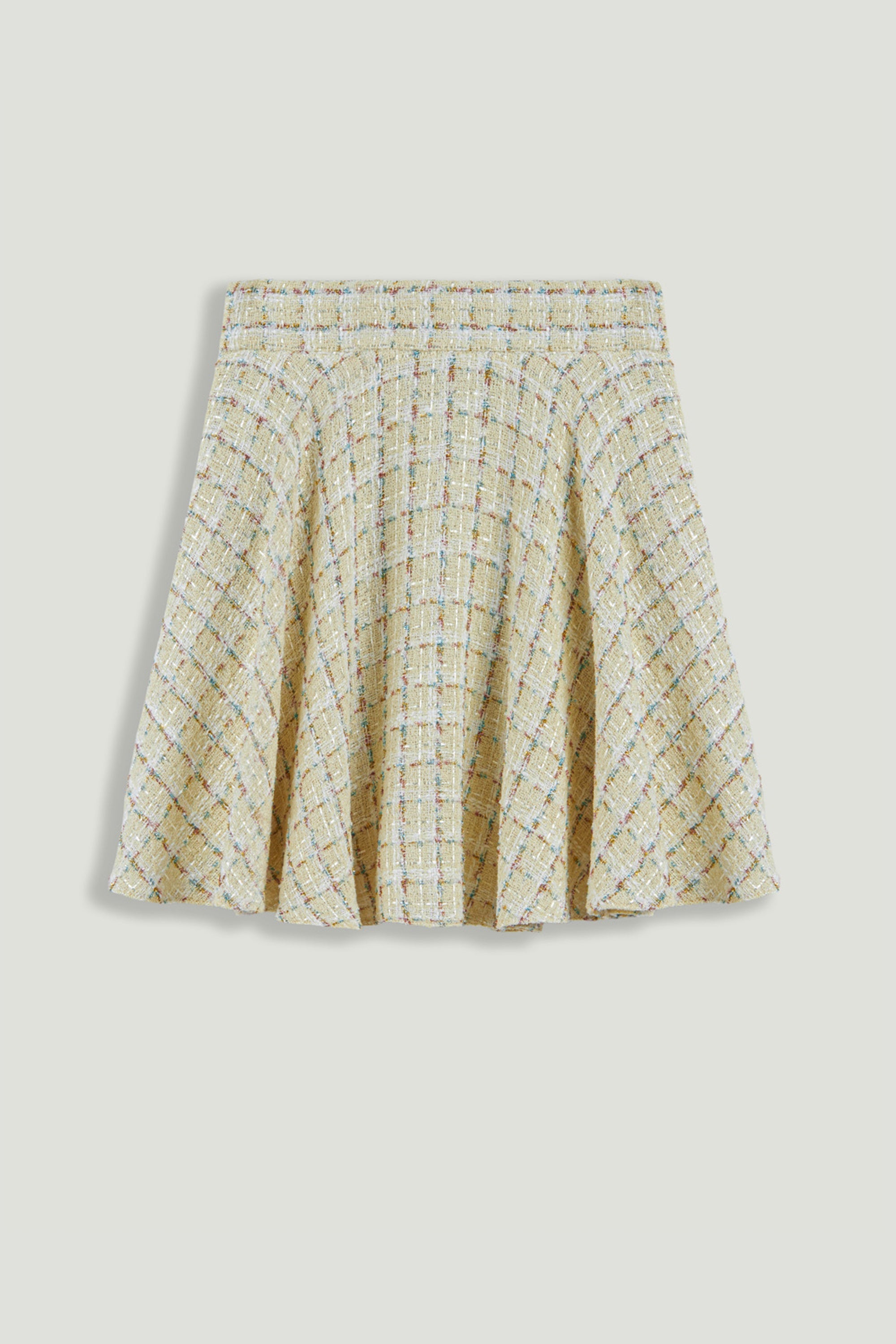 Ruffle Tweed Mini Skirt
