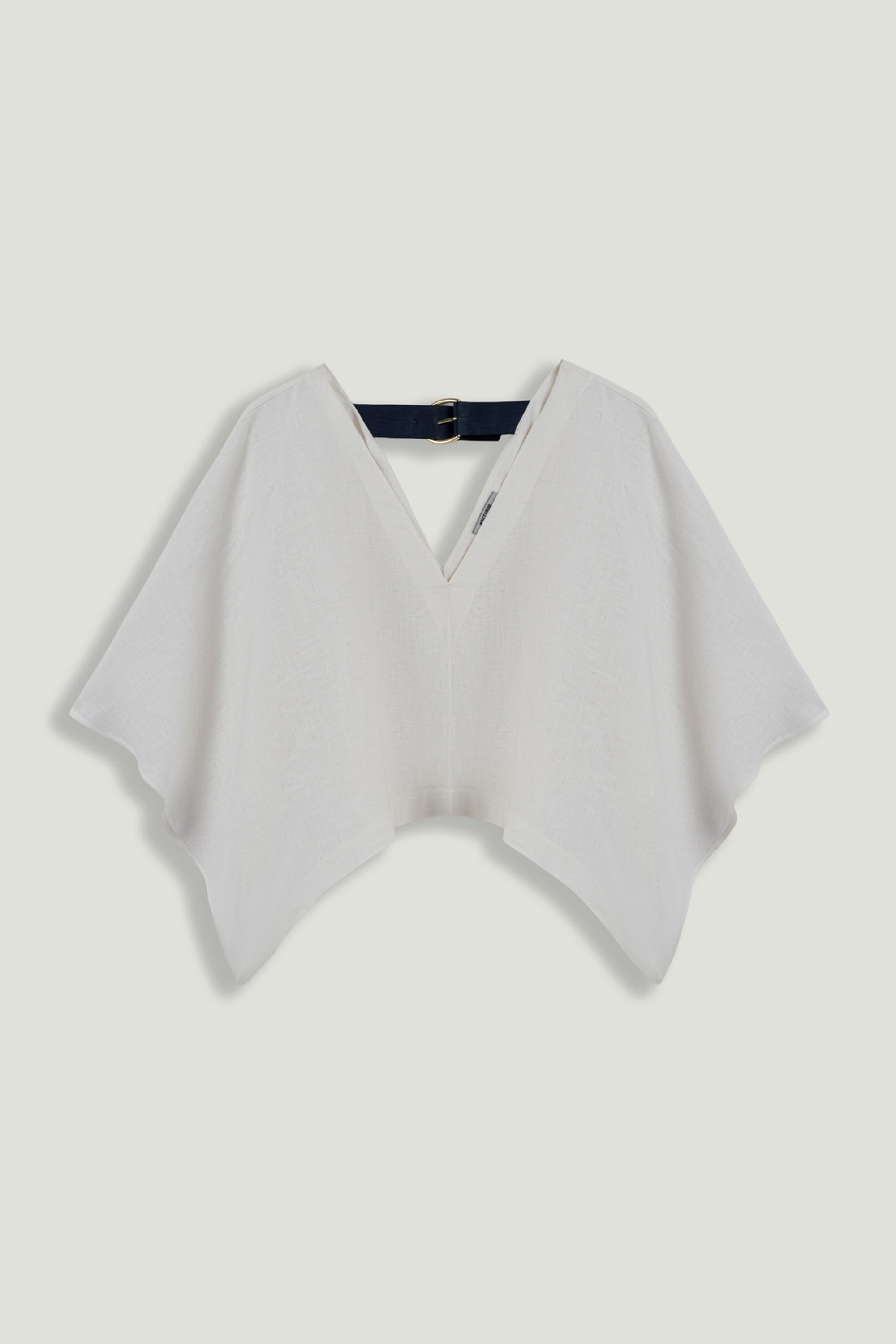 Belt Detail V-Neck Blouse