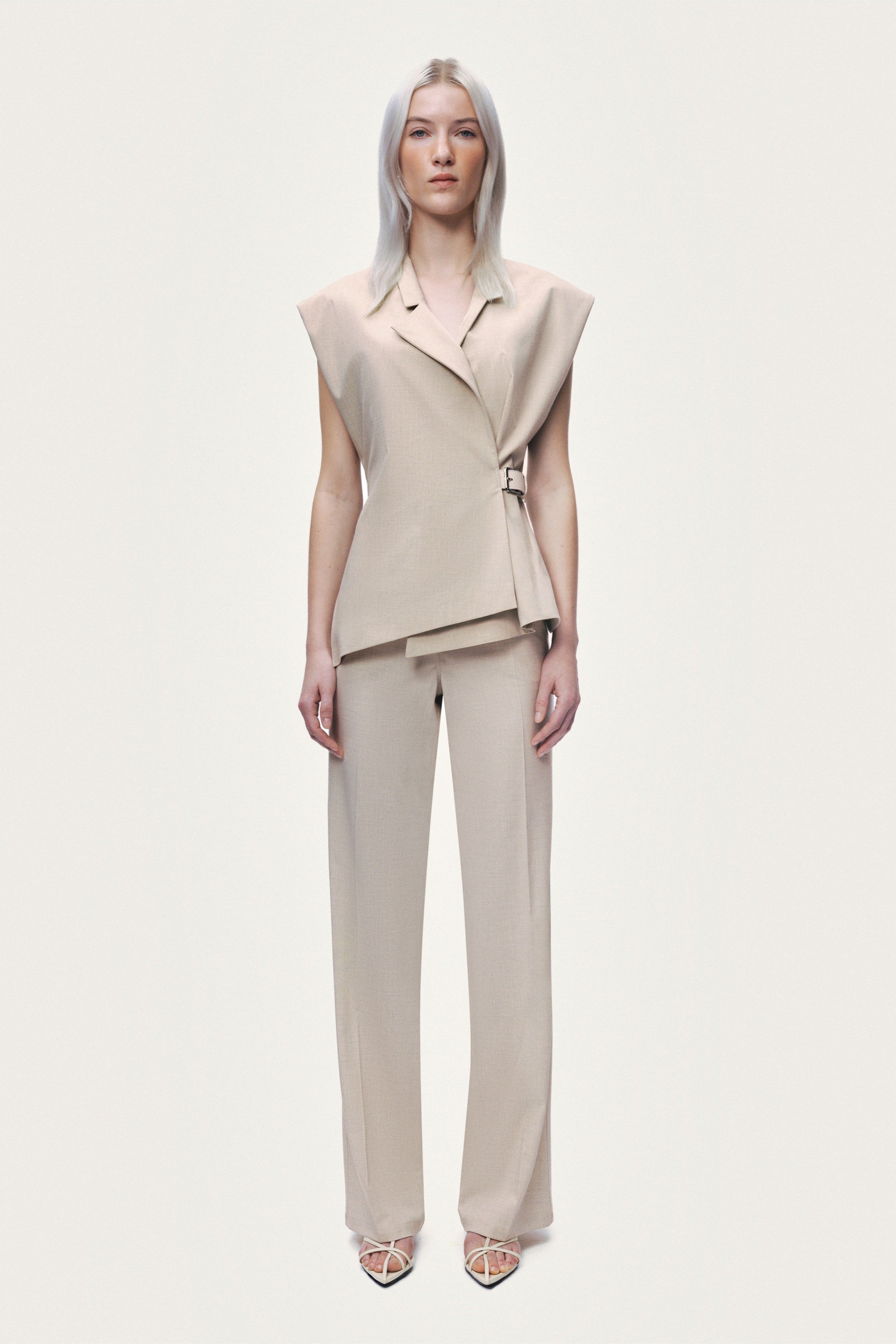 Belted Double-Breasted Vest