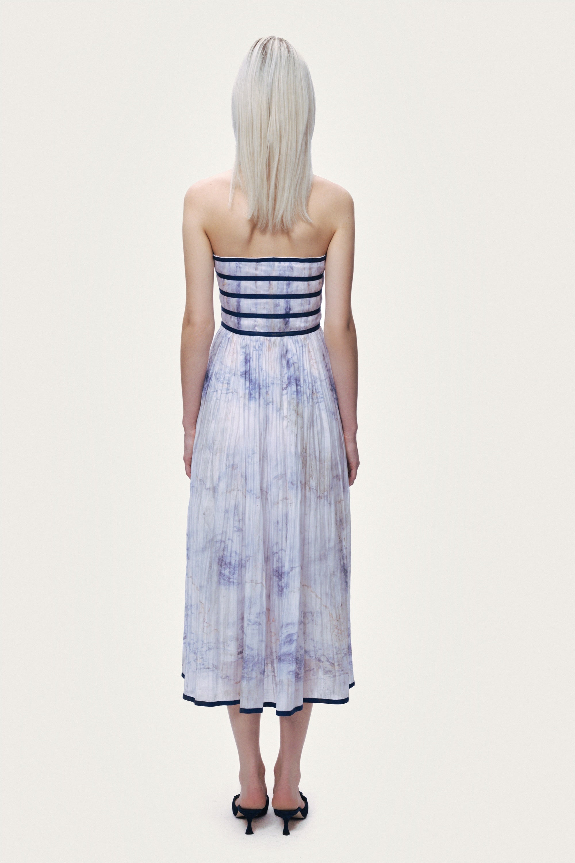 Bow Detail Strapless Midi Dress