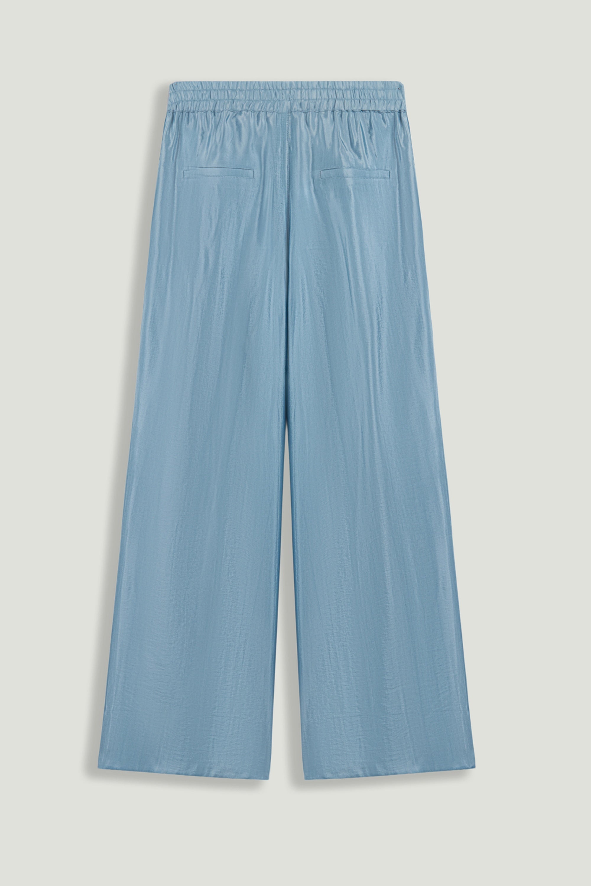 Blue Wide Leg Pleat Front Trousers