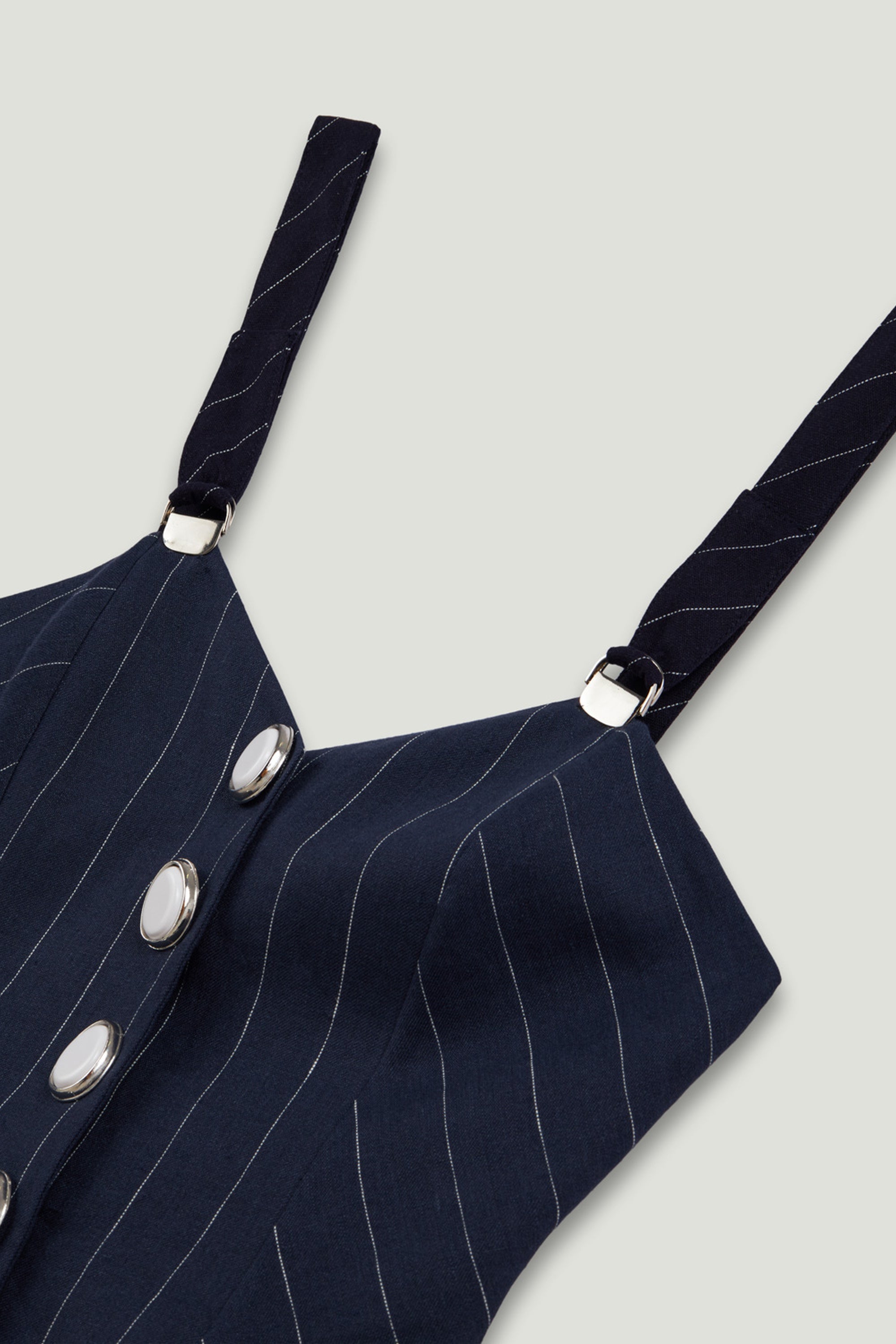 Navy Pinstripe Corset Bustier Top