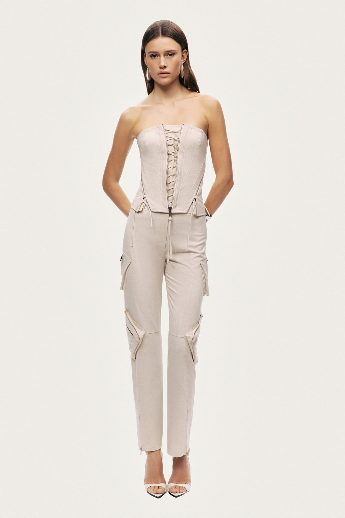 Strapless Lace-Up Bustier