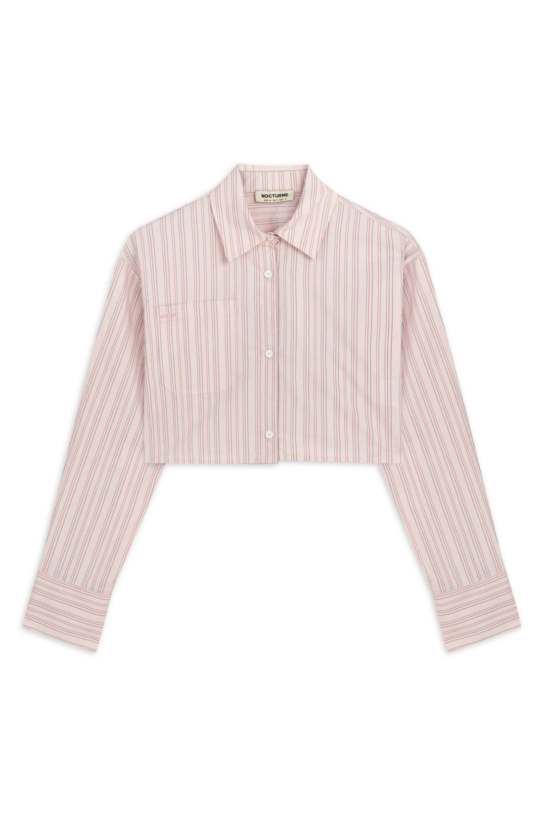 Pink Striped Crop Shirt