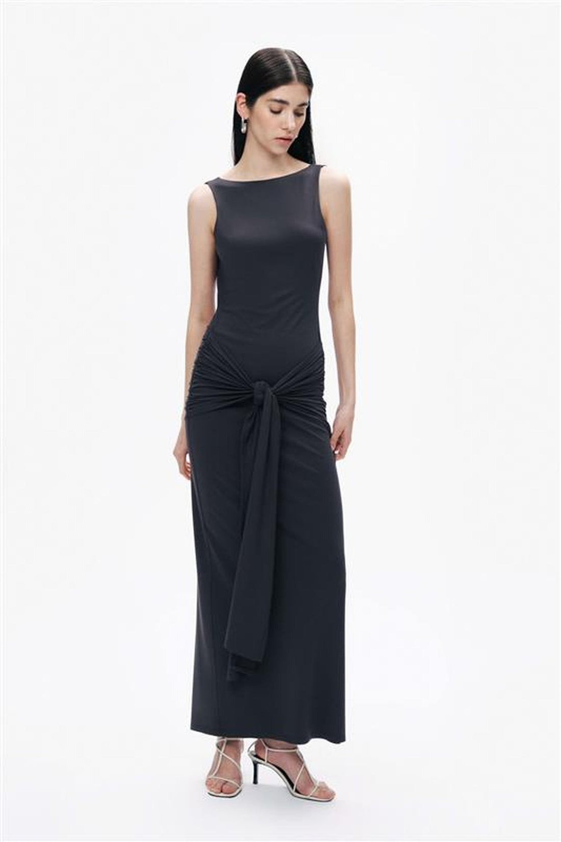 Anthracite Backless Maxi Dress