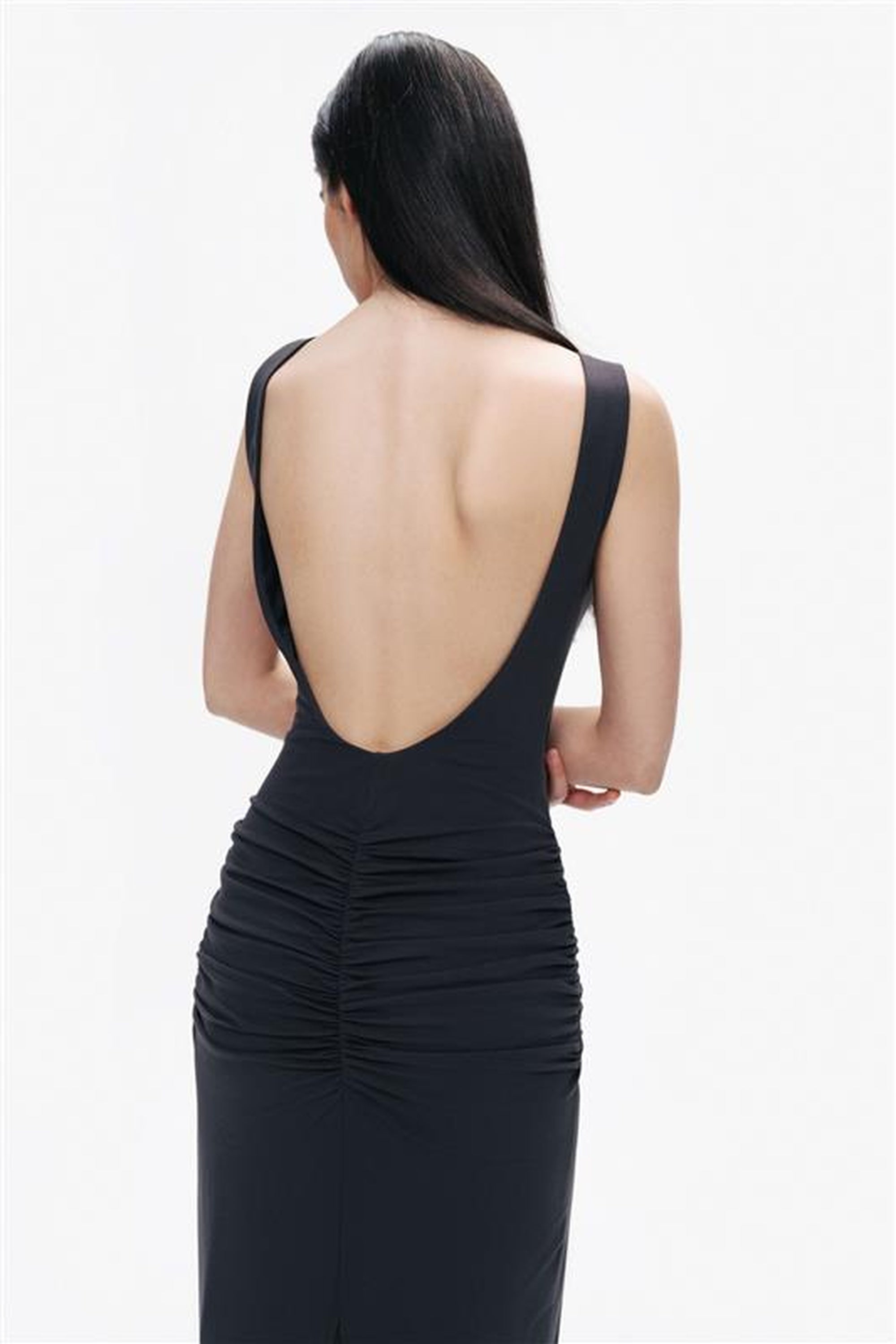 Anthracite Backless Maxi Dress