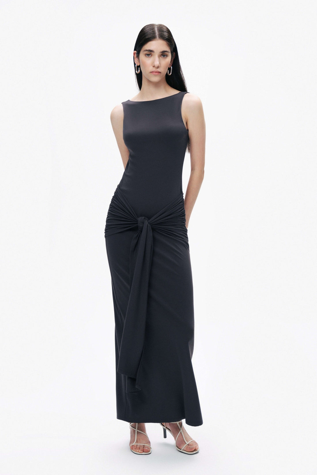 Anthracite Backless Maxi Dress