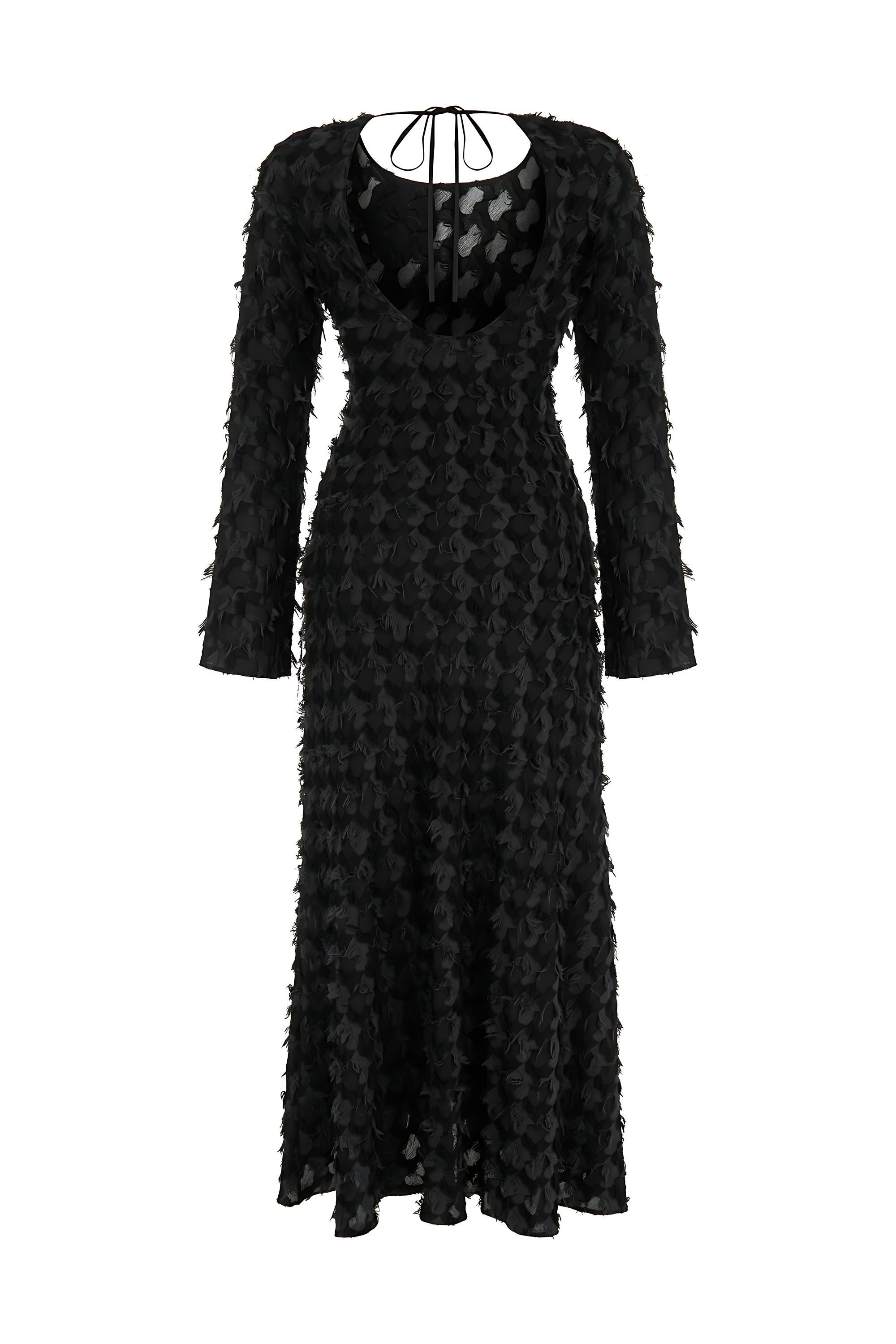 Backless Long Sleeve Maxi Dress (Final Sale)