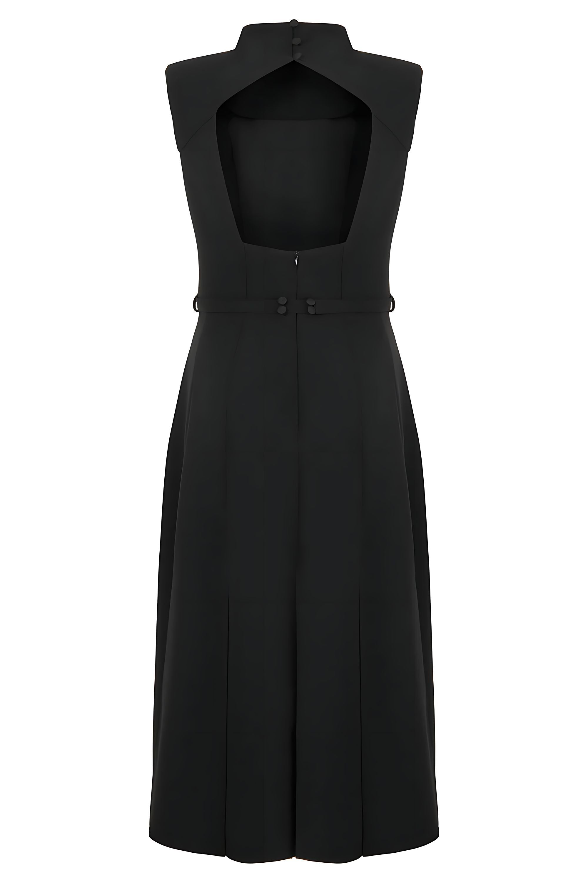 Padded Shoulder Midi Dress (Final Sale)