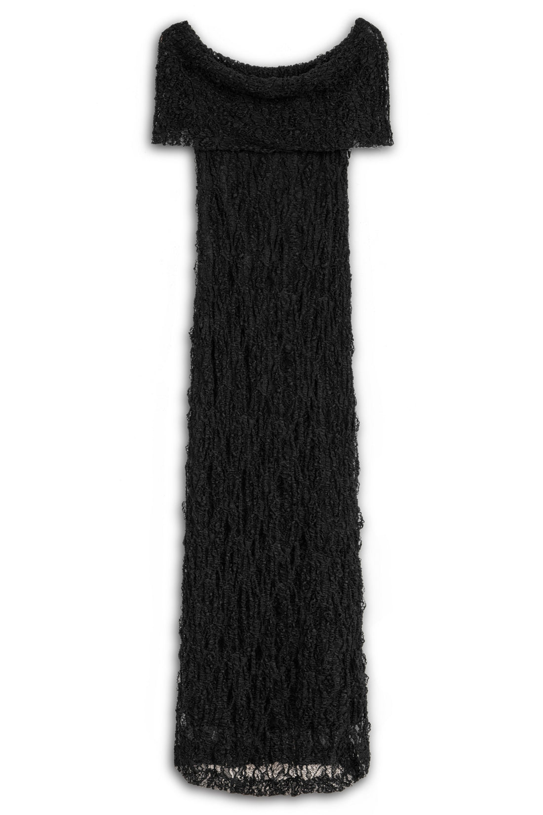 Black Off-The-Shoulder Lace Maxi Dress