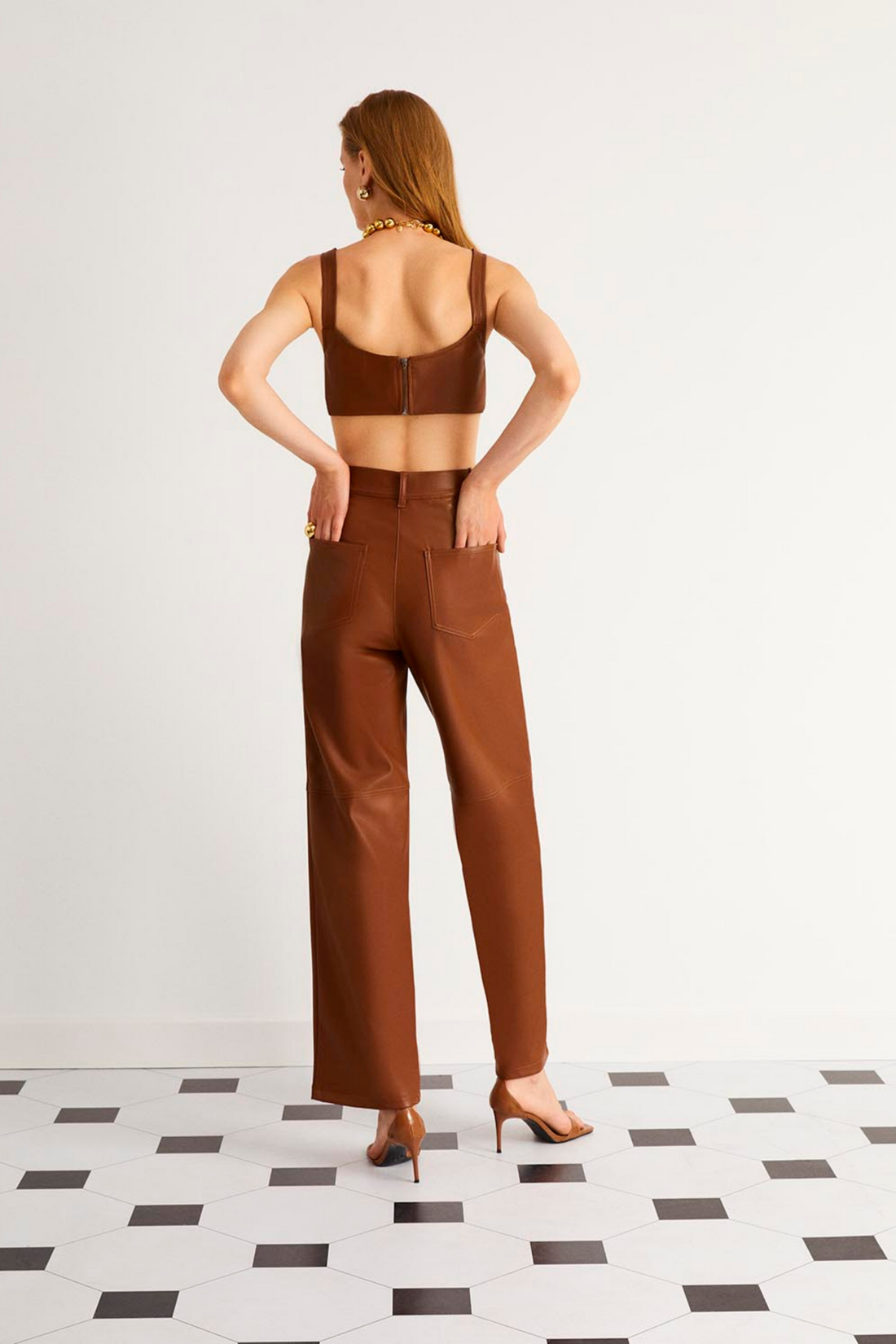 Wide Leg Pleather Pants