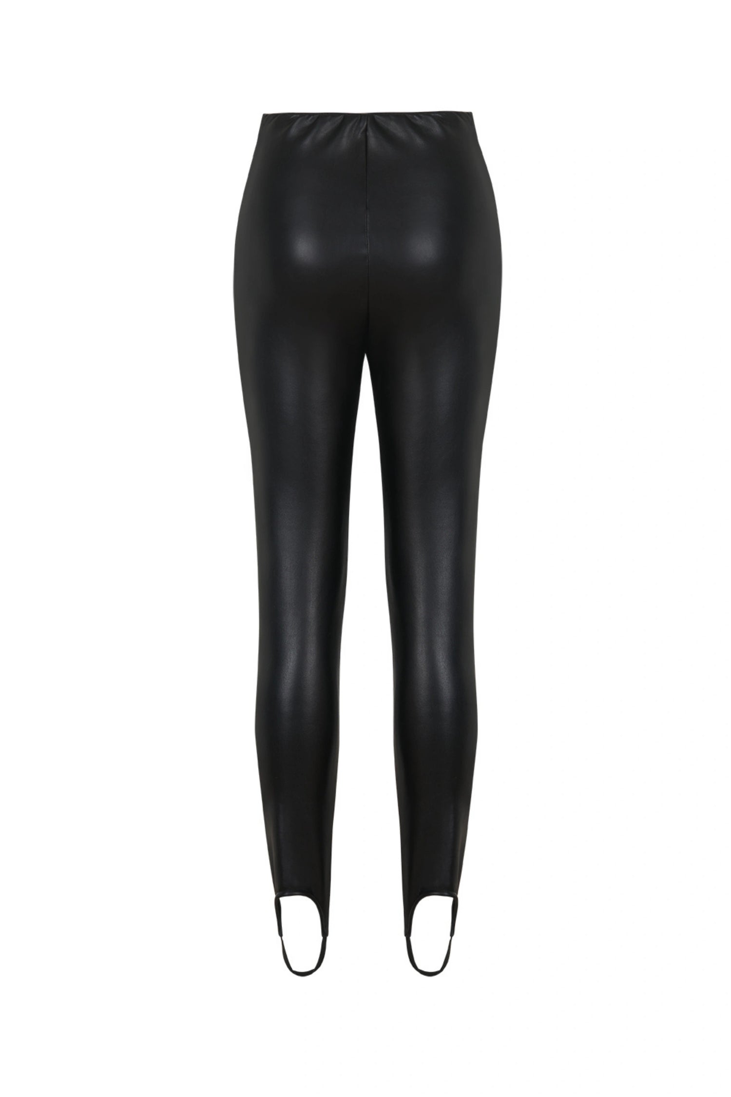 High-Waisted Stirrup Faux Leather Leggings