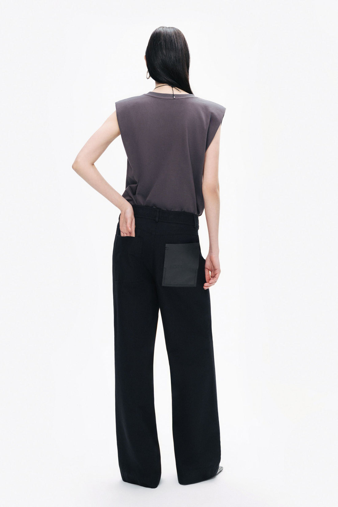 Anthracite V-Neck Padded T-Shirt