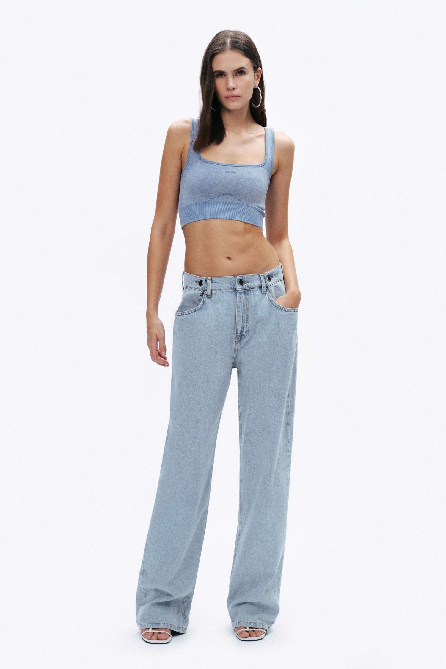 Indigo Ribbed Crop Top