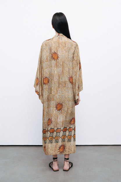 Oversized Mosaic Patterned Kimono