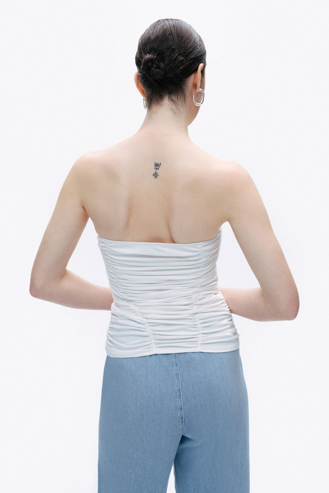 Ecru Strapless Oyster Accessory Blouse