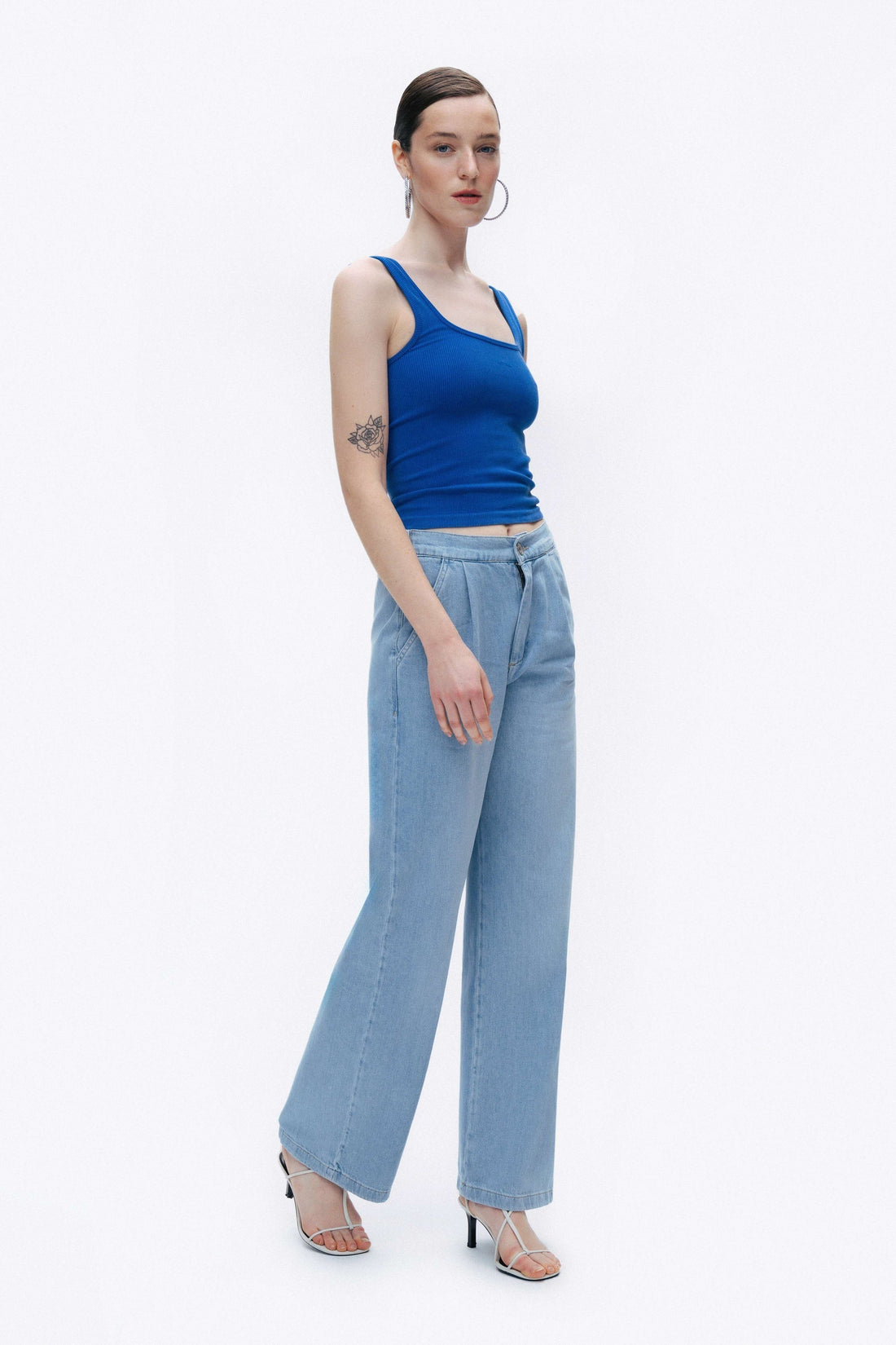 Saxe Printed Detail Crop Top