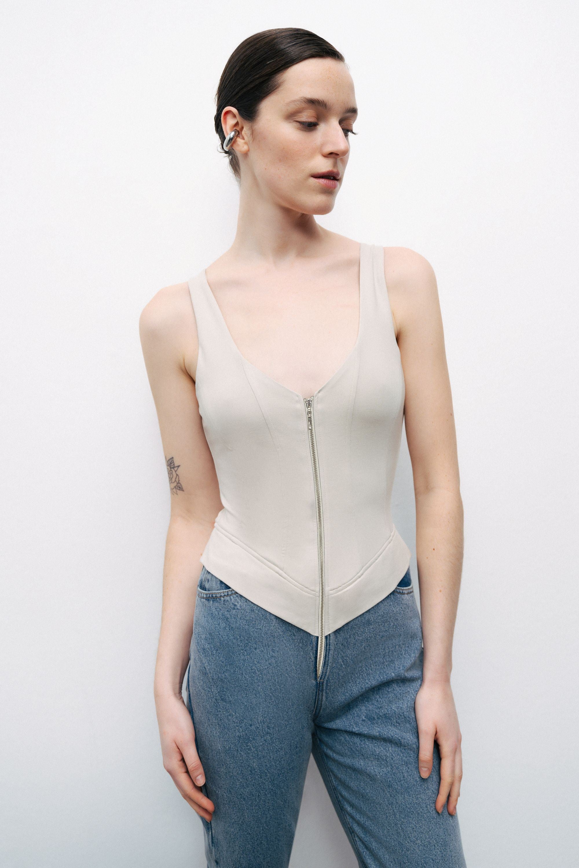 Denim Garnished Jumpsuit