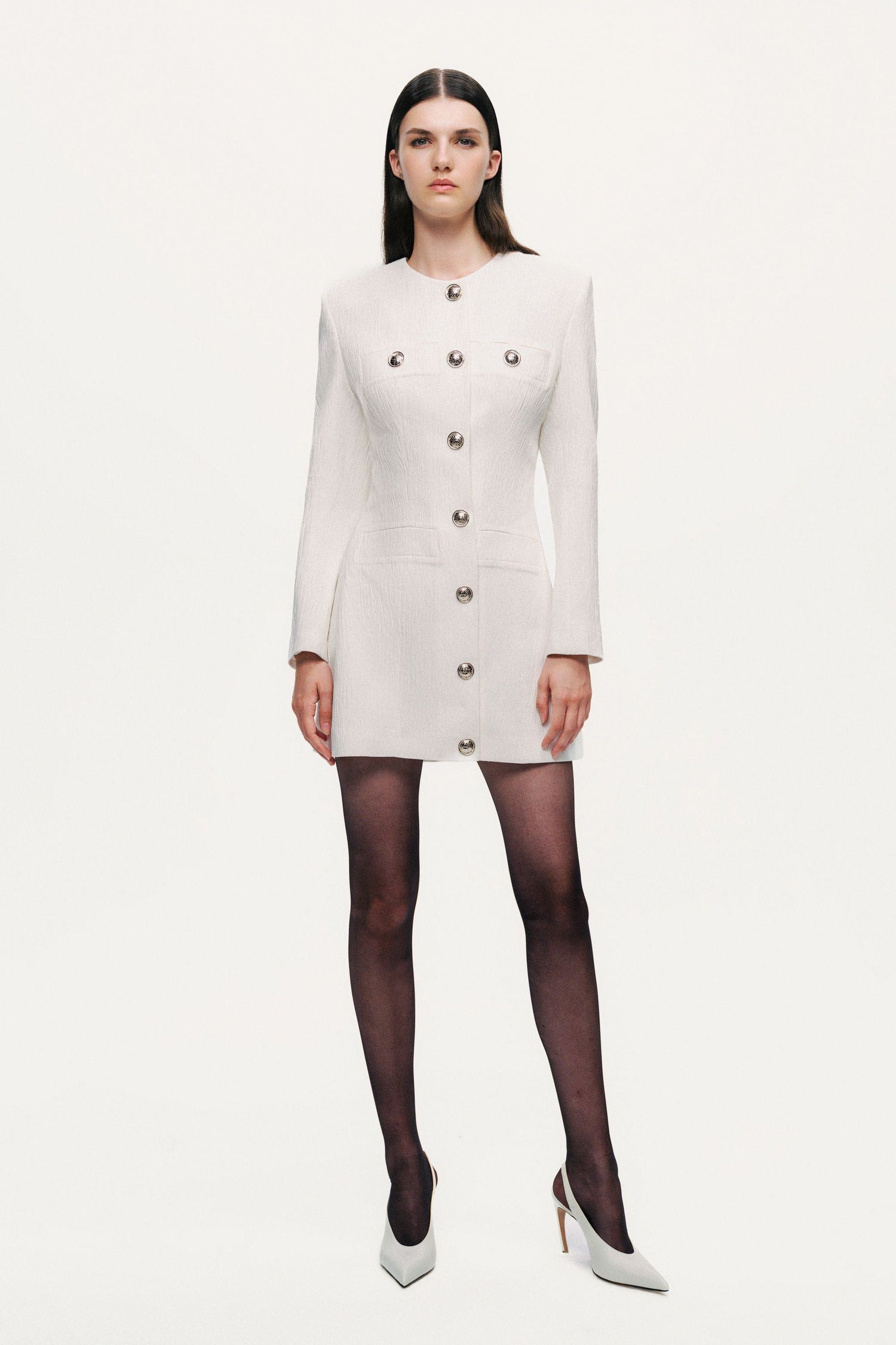 Padded Shoulder Mini Dress