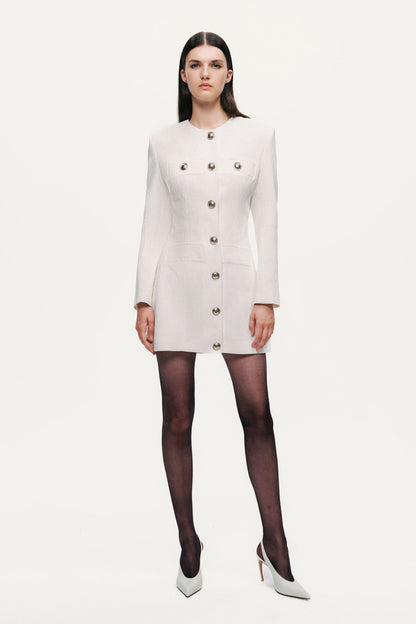 Padded Shoulder Mini Dress