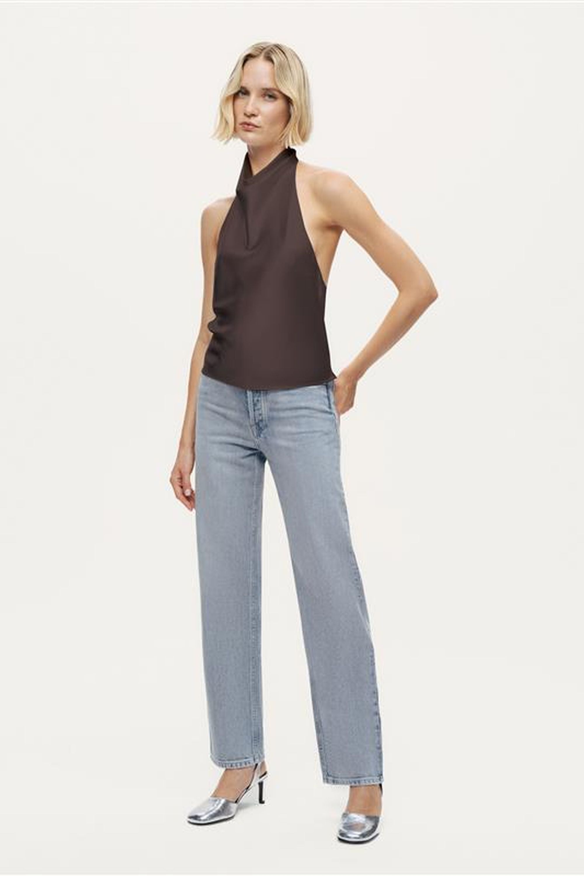 Satin Halter Neck Top