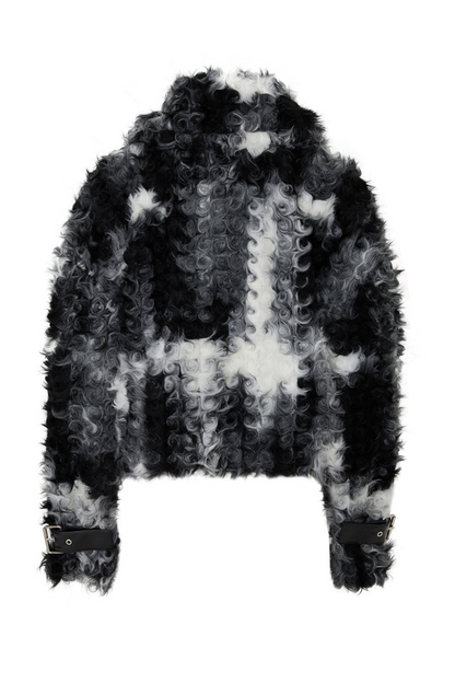 Wide Collar Faux Fur Coat