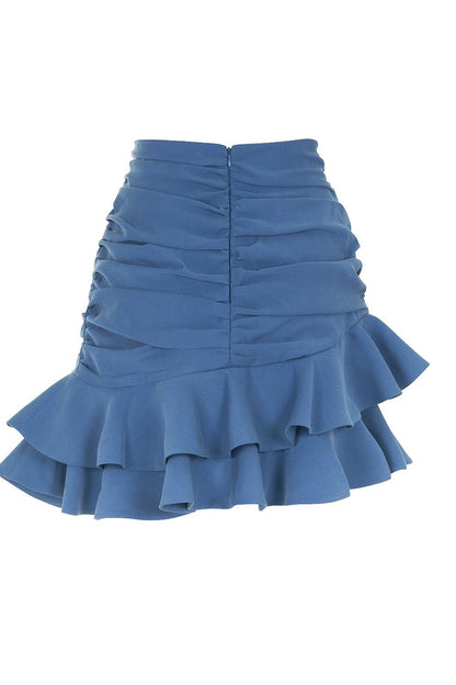Flounced Mini Skirt