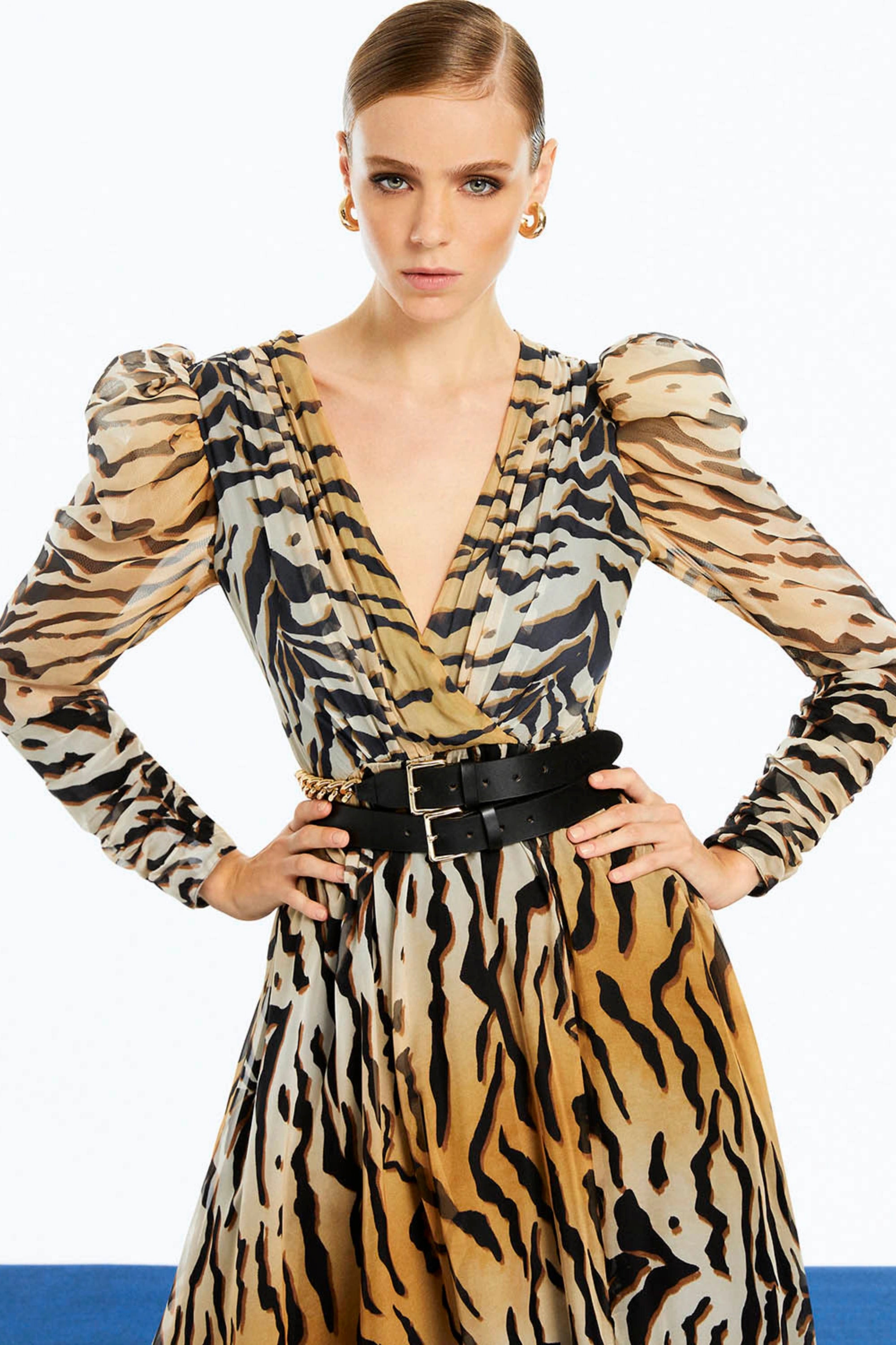Tiger Print Long Dress