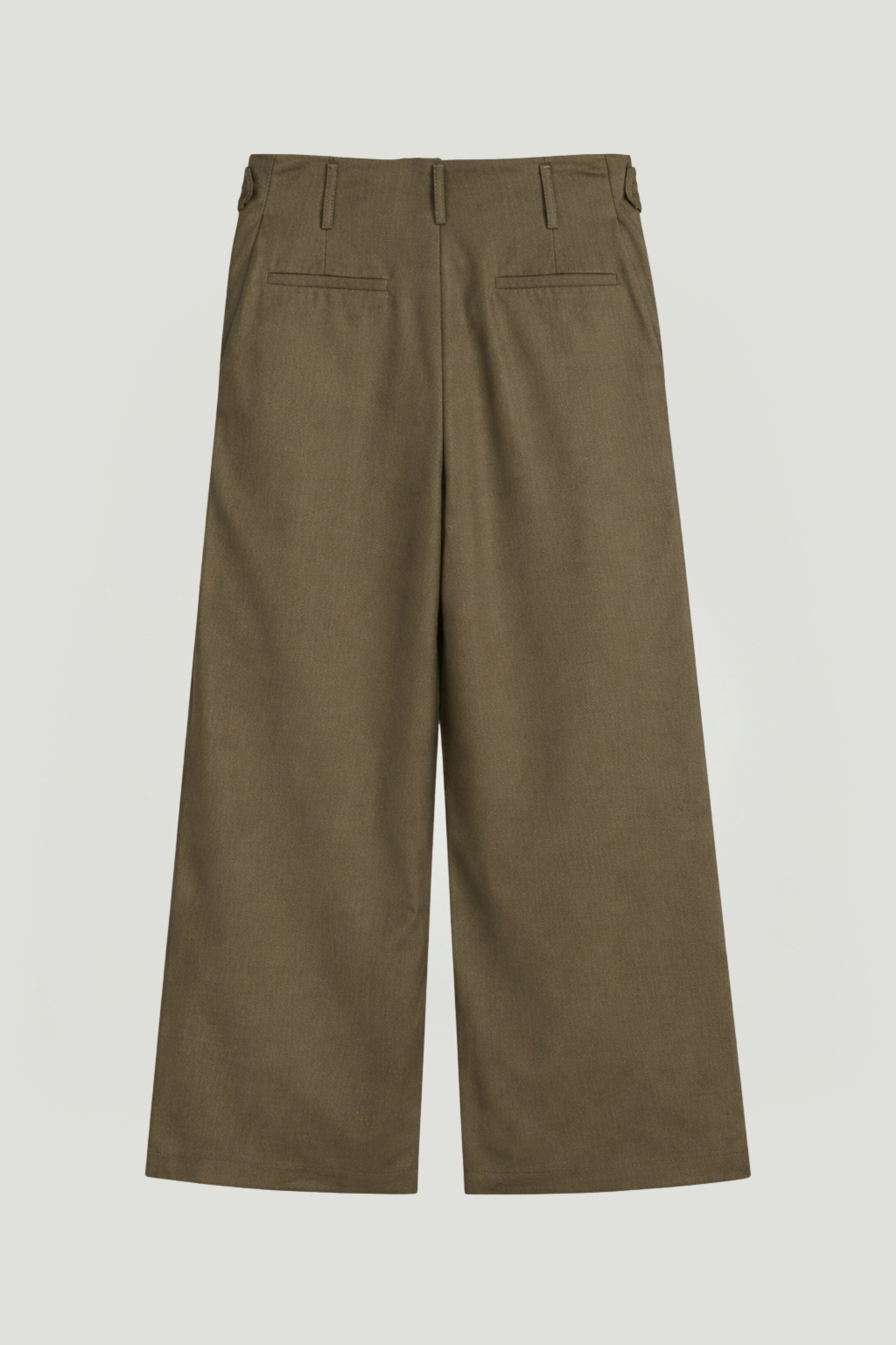 Pleated Tapered Crop Trousers