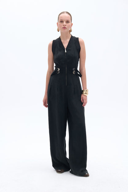 Bomber Neck Jumpsuit