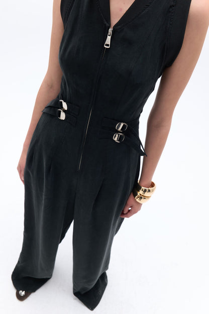 Bomber Neck Jumpsuit