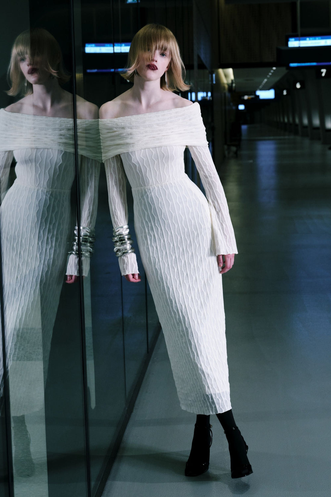 Off Shoulder Layered Design Dress (Final Sale)