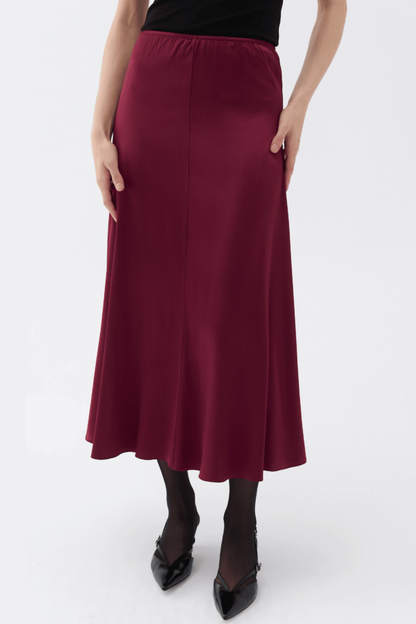 Elastic Waisted Midi Skirt