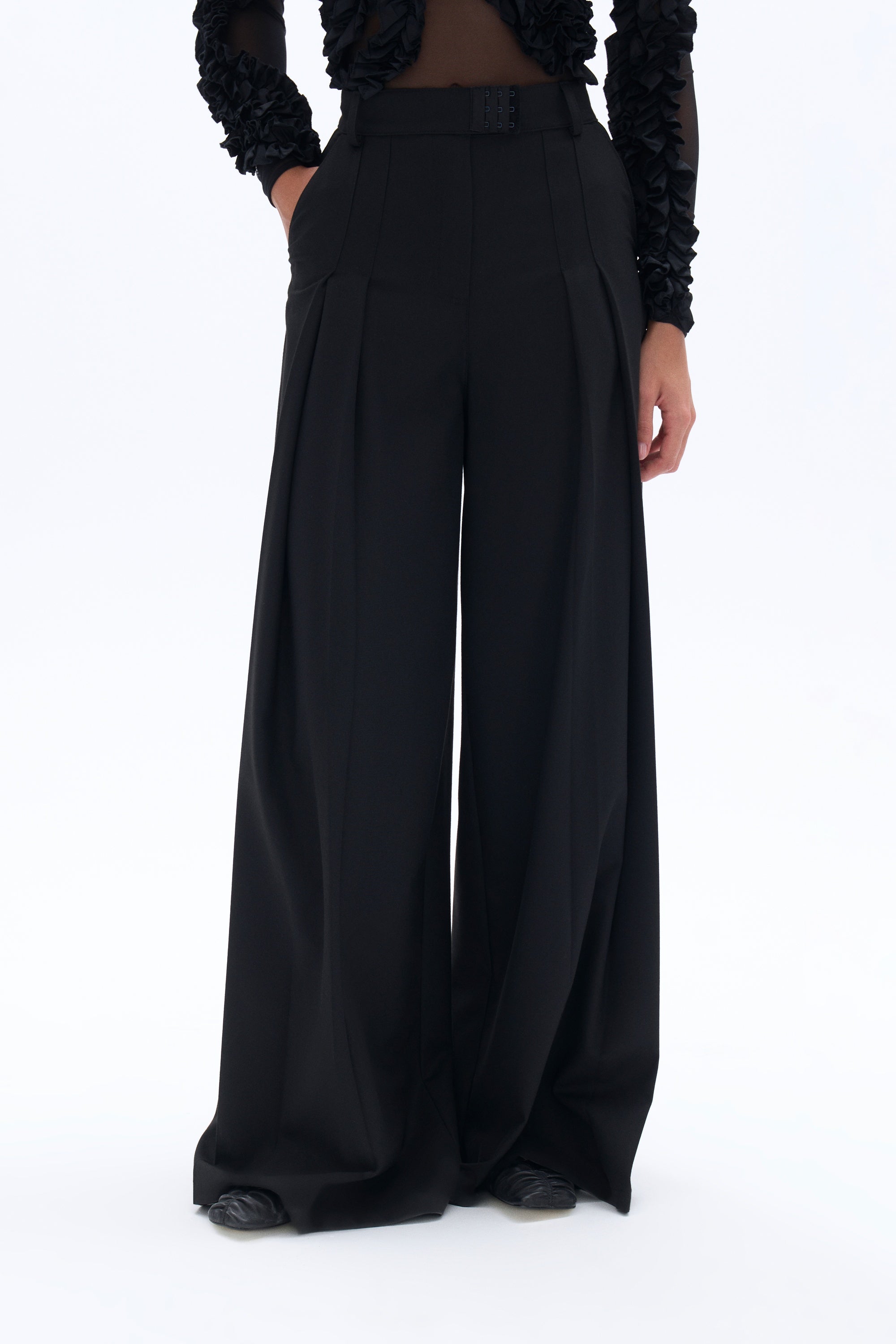 Pleated High-Waisted Pants