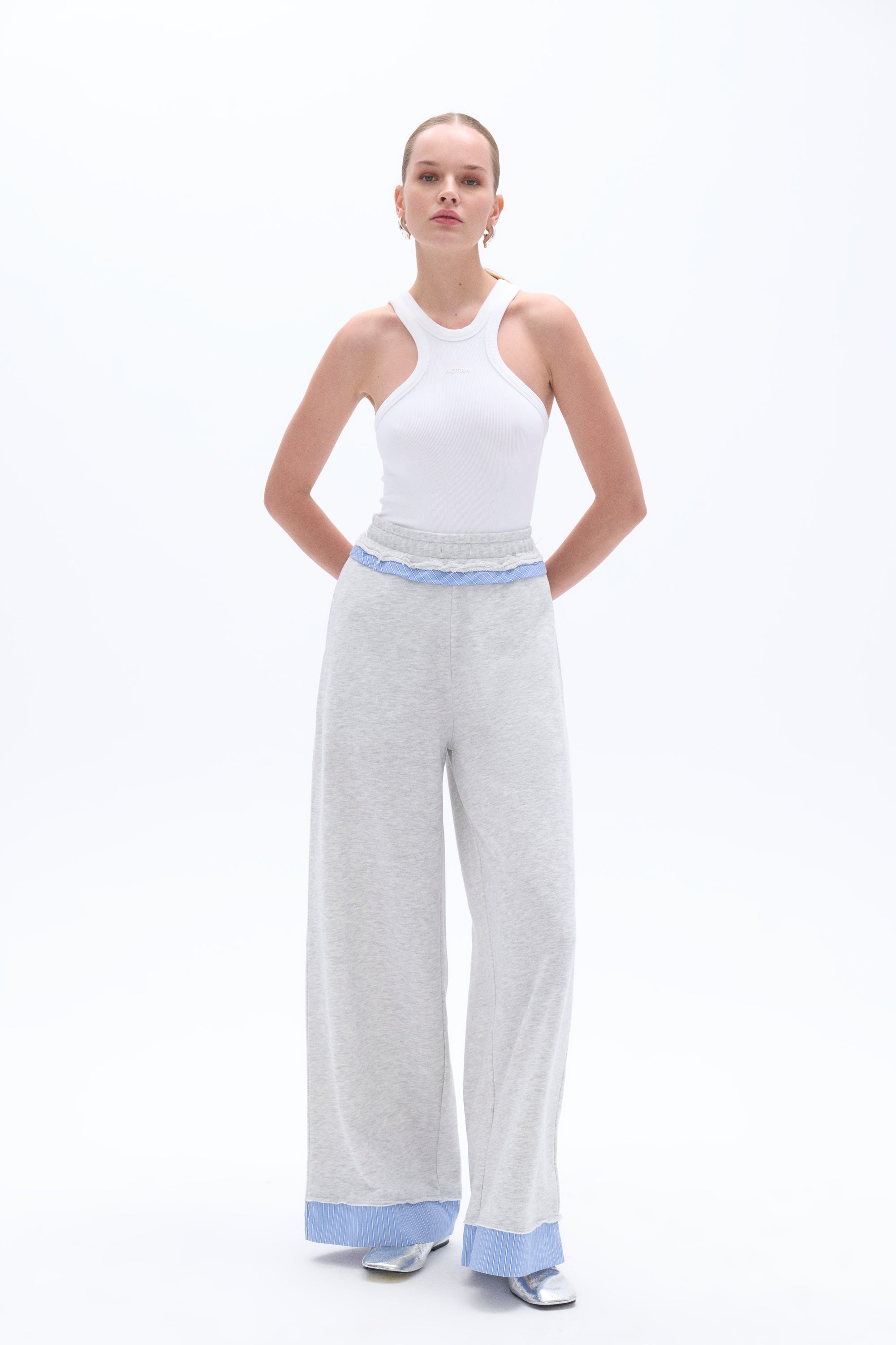 Mid Rise Pants with Garni Details