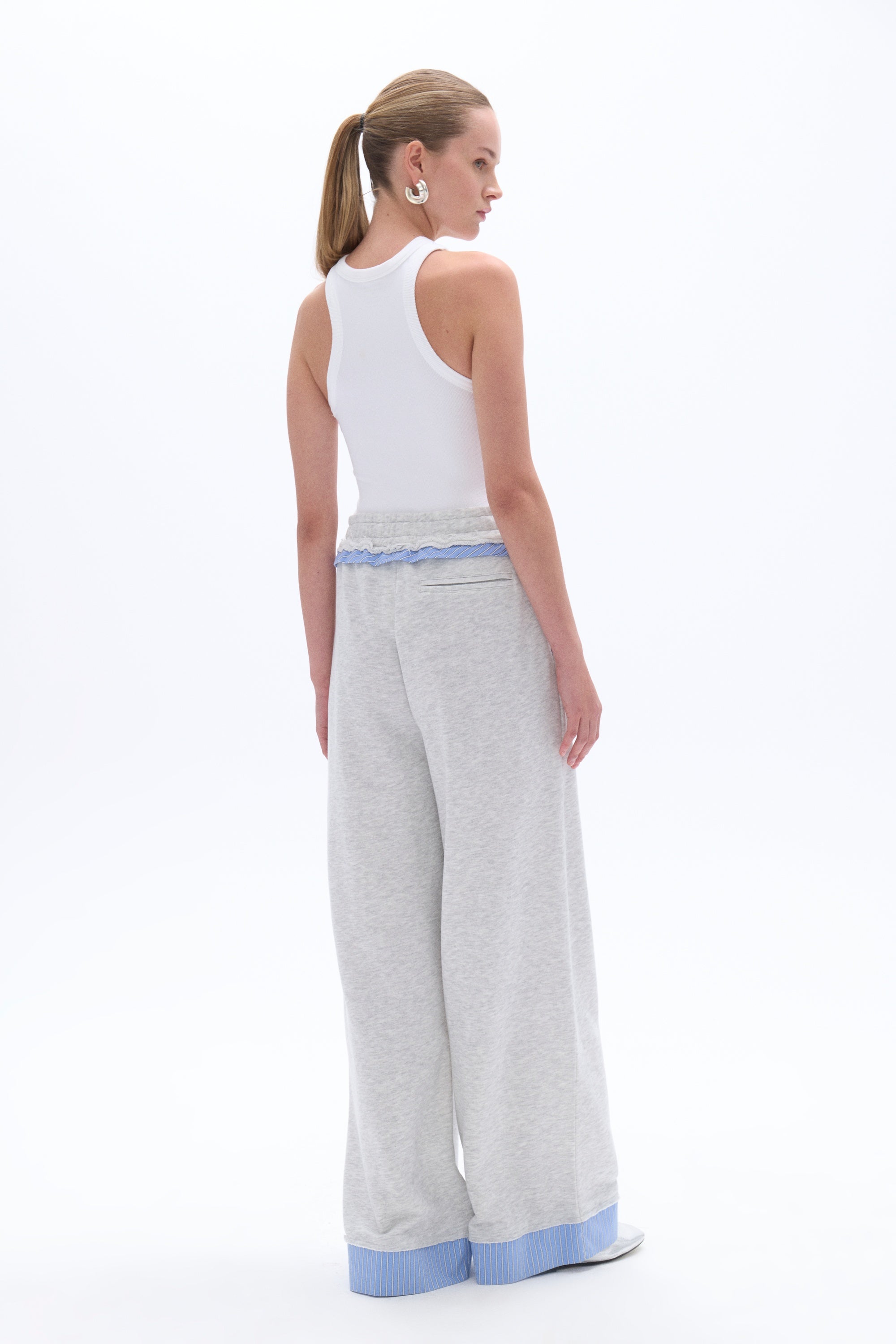 Mid Rise Pants with Garni Details