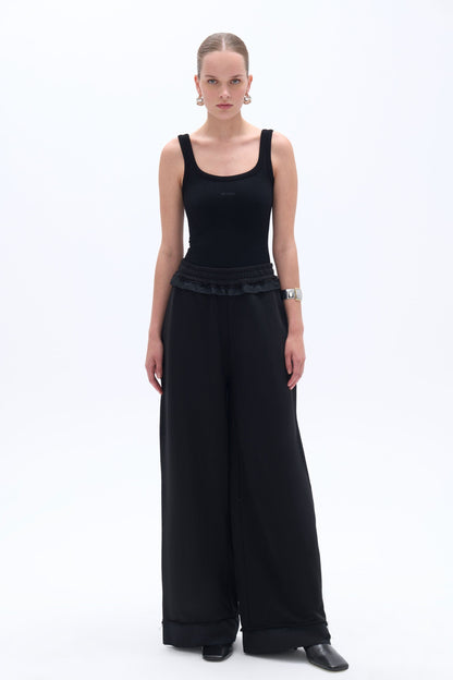 Wide-Leg Pants with Elastic Waistband