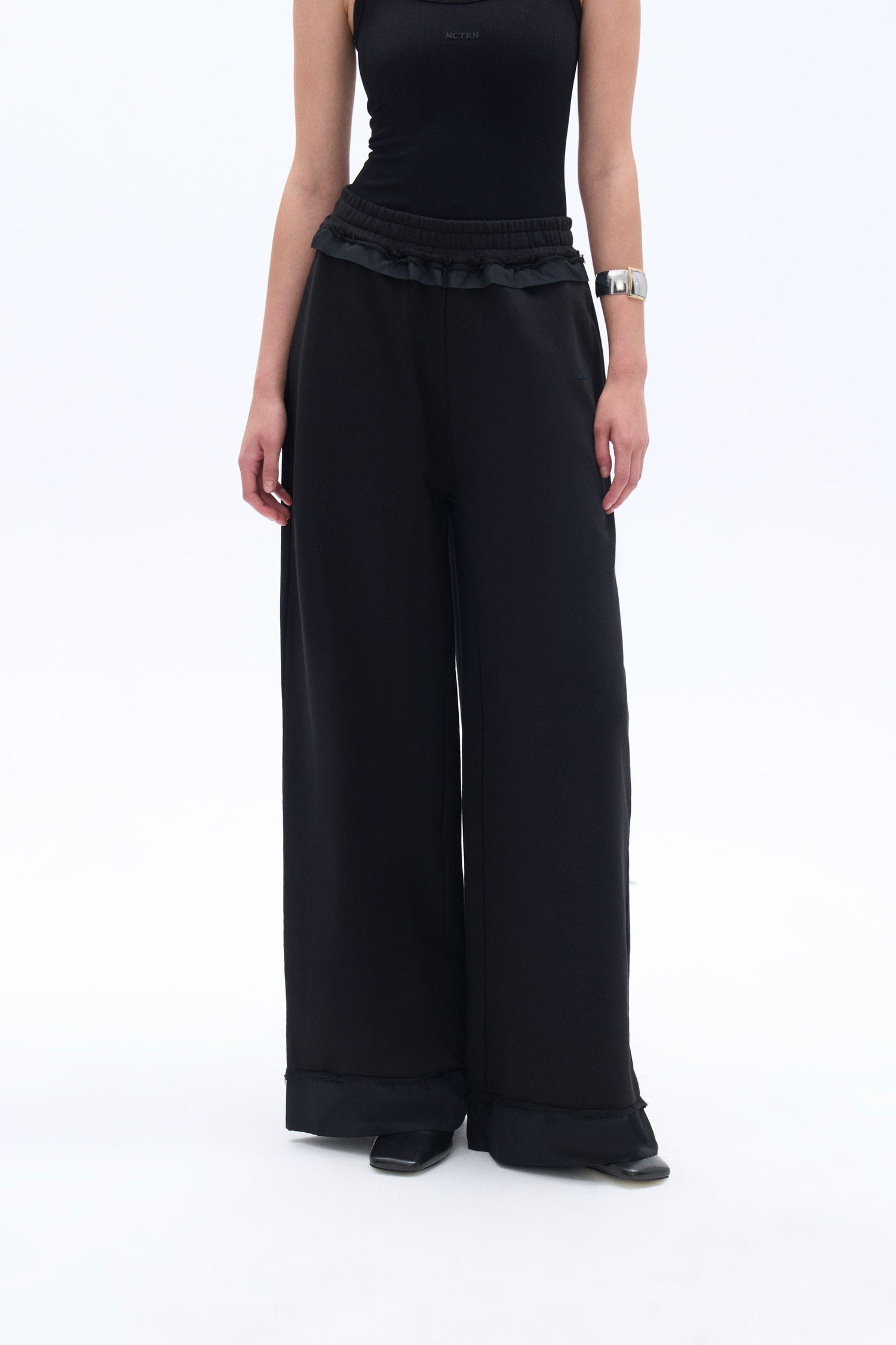 Wide-Leg Pants with Elastic Waistband