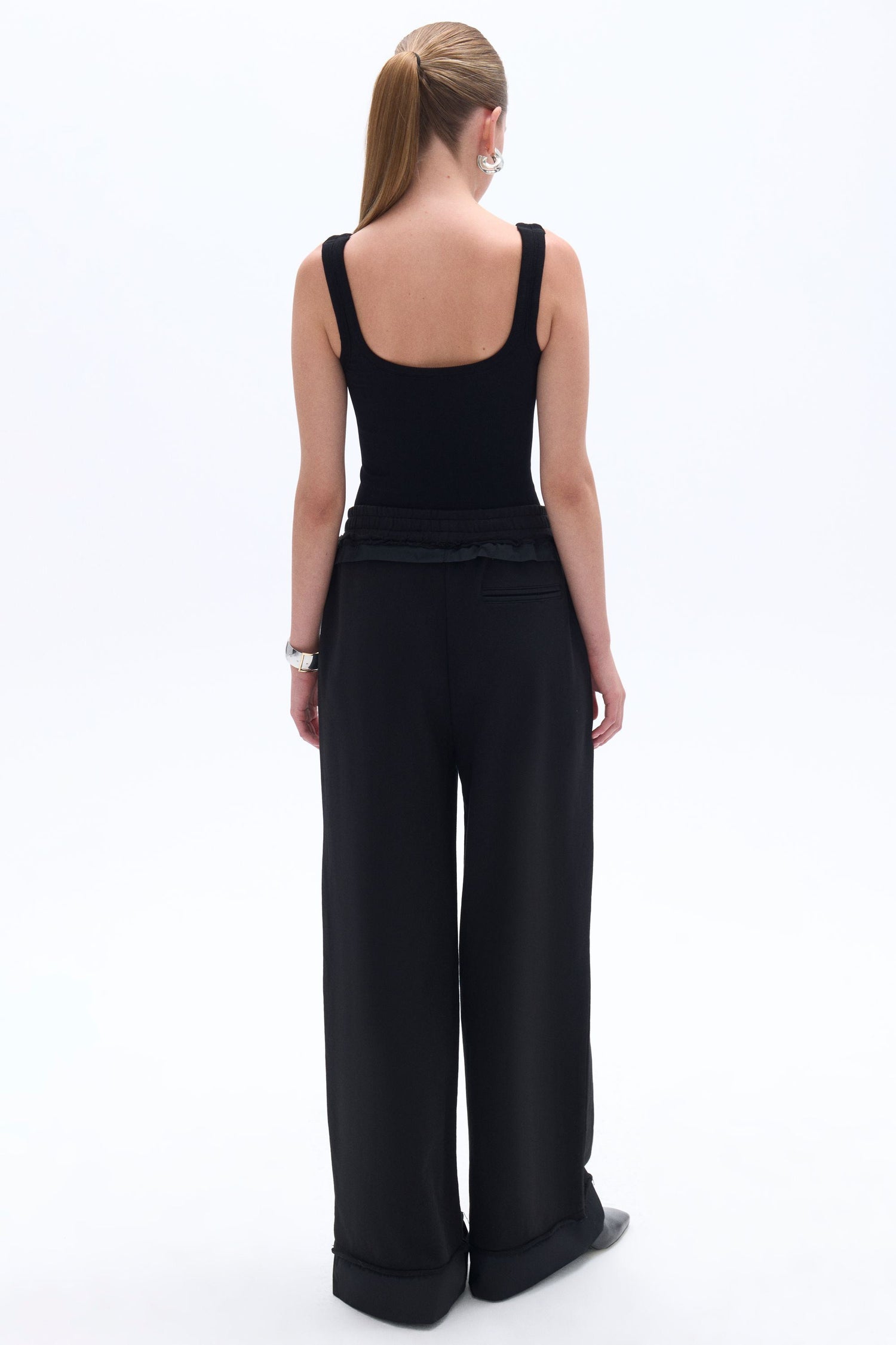 Wide-Leg Pants with Elastic Waistband