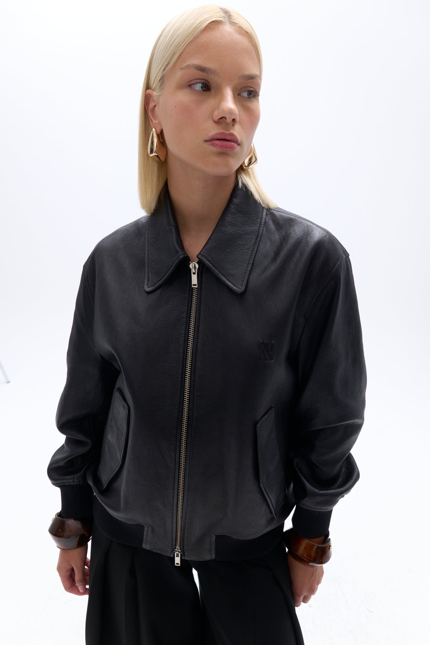 Leather Bomber Jacket