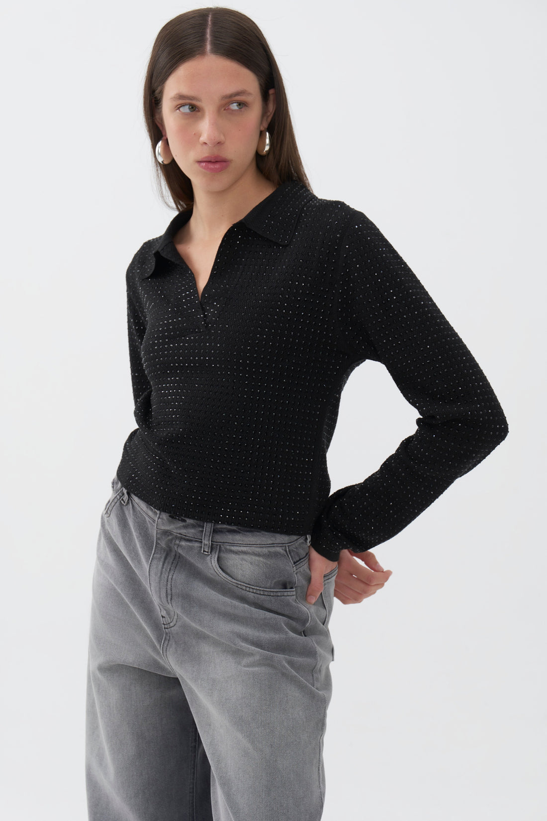 Knit Polo Top