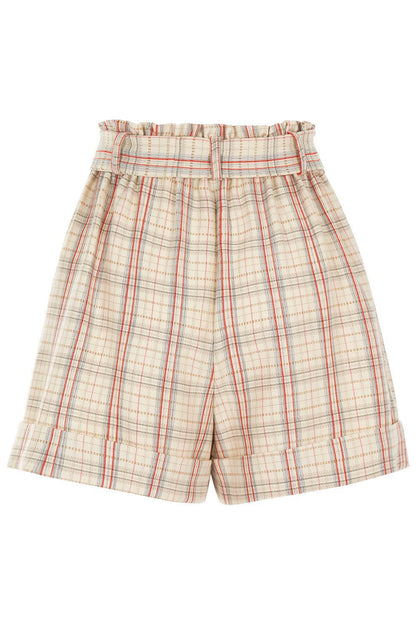 Belted Plaid Shorts