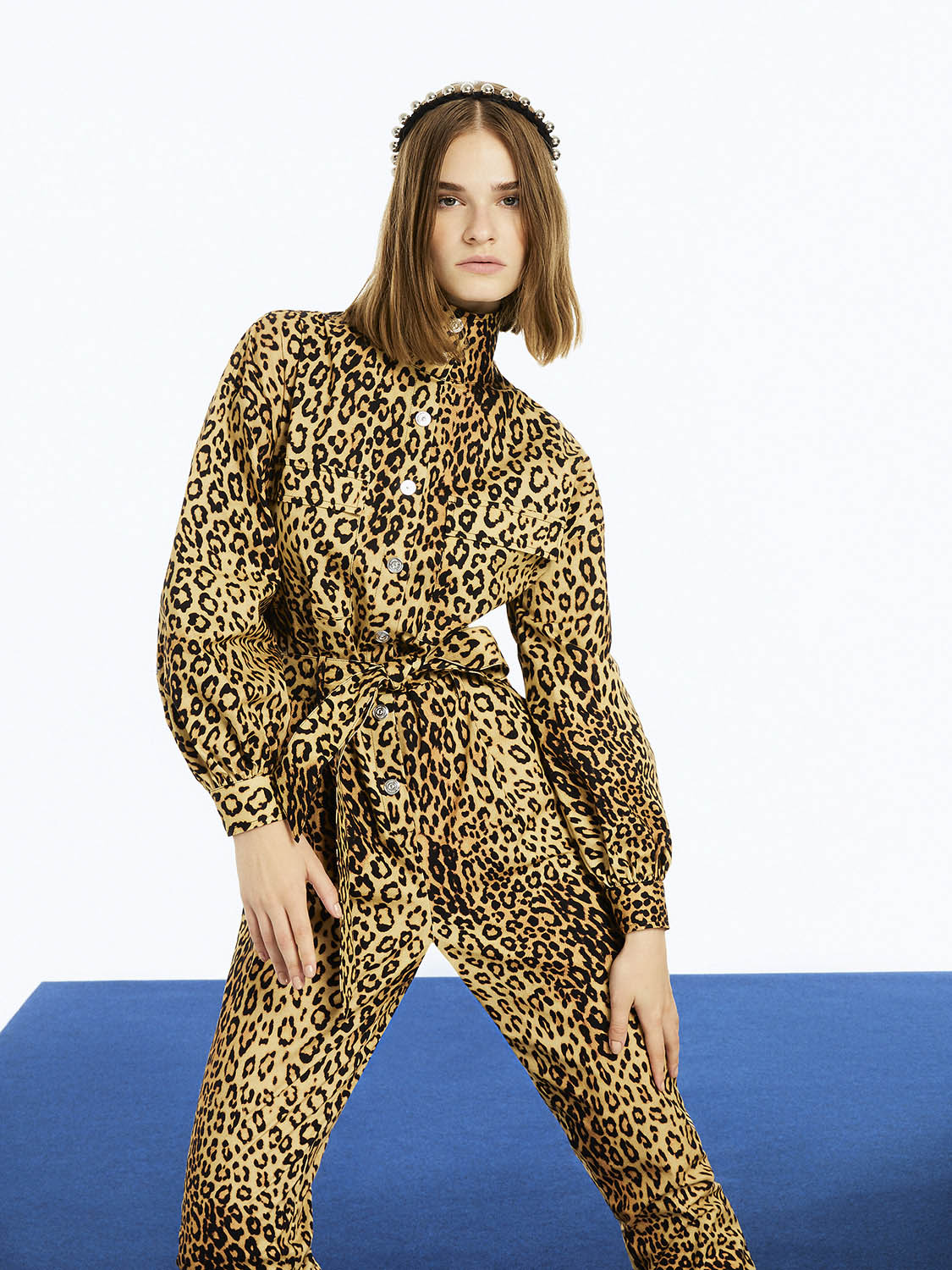 Leopard Print Belted Jumpsuit