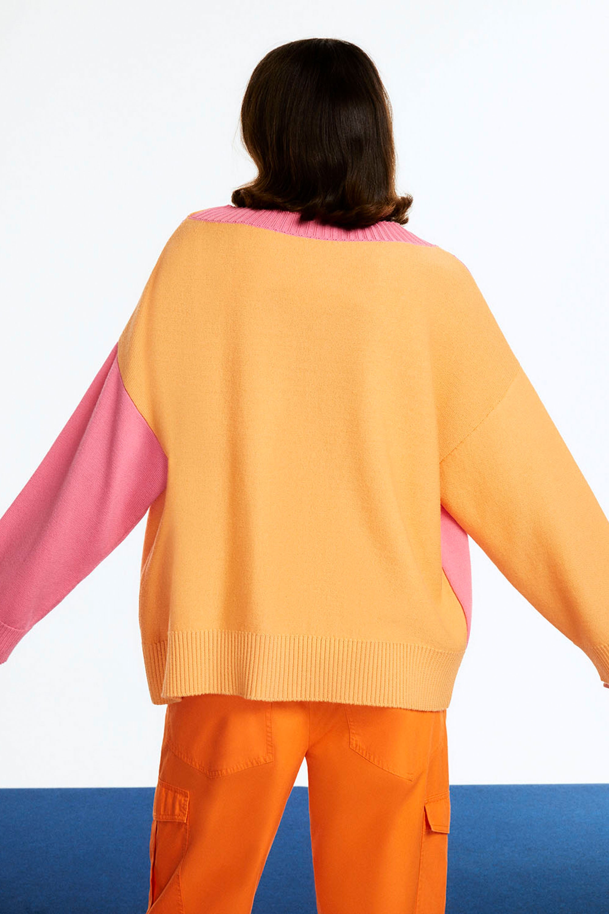 Color Block Knit Cardigan