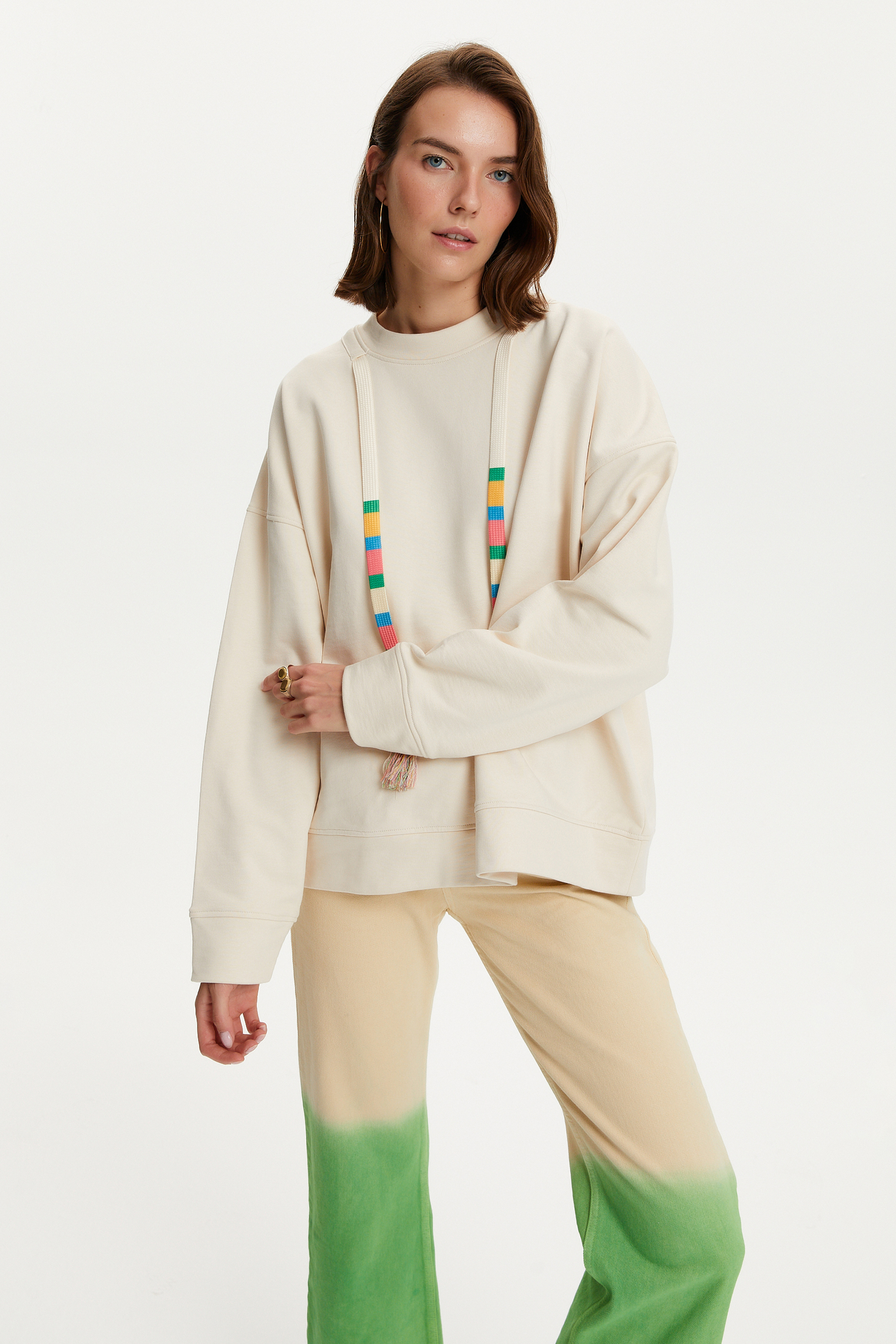 Oversize Lace-Up Sweatshirt